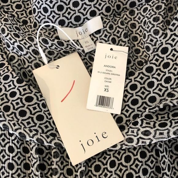 Joie Andora Silk 3/4 Sleeve Geo Print Mini Dress - Picture 13 of 16